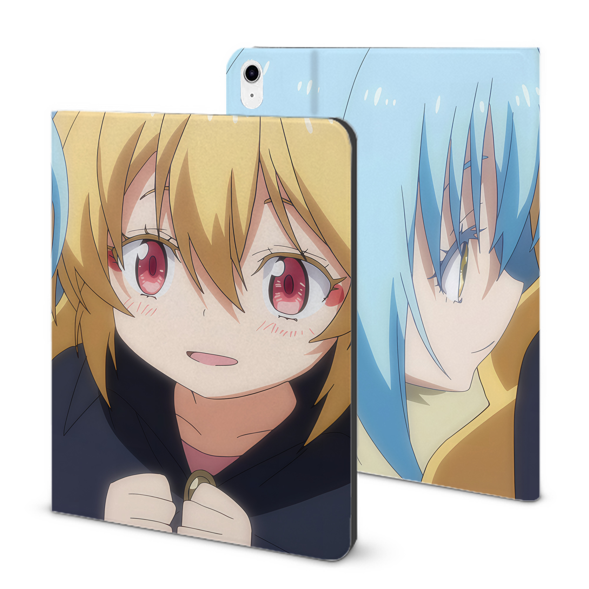 （画像用） 転スラ Regarding Reincarnated to Slime IPad ケース ブック型 PUレザー TPU 耐衝撃 軽量 薄型 ペン収納なし 全面保護 IPad 各モデル対応